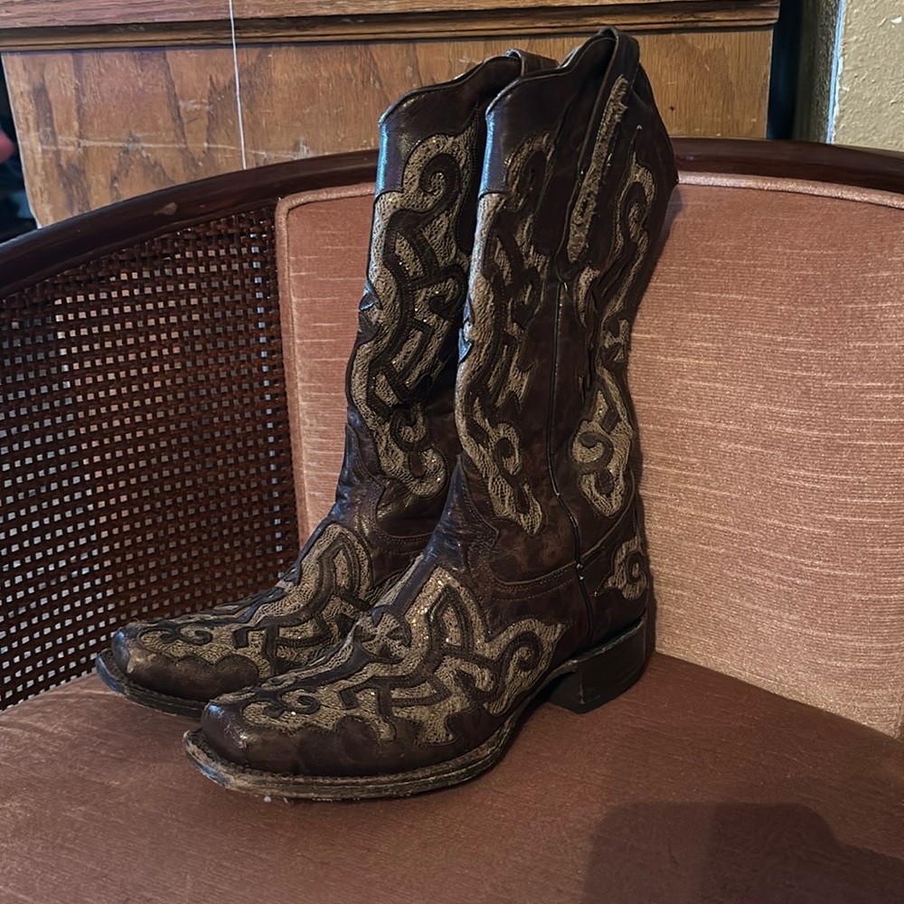 7.5 Sparkly Brown Boots Tanner Mar